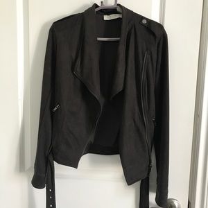 Suede biker jacket